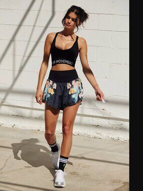 FP Movement Women Hot Court Splatter Carpe Diem Printed Shorts Size S NWT